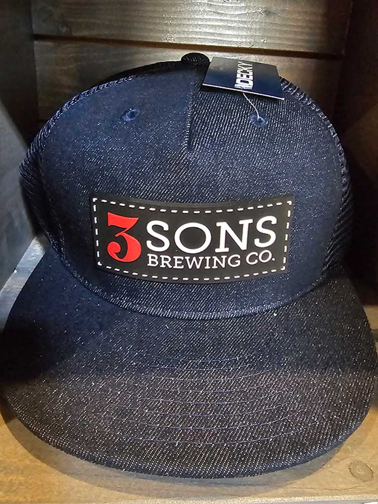 Denim Hat - Red & Black Logo